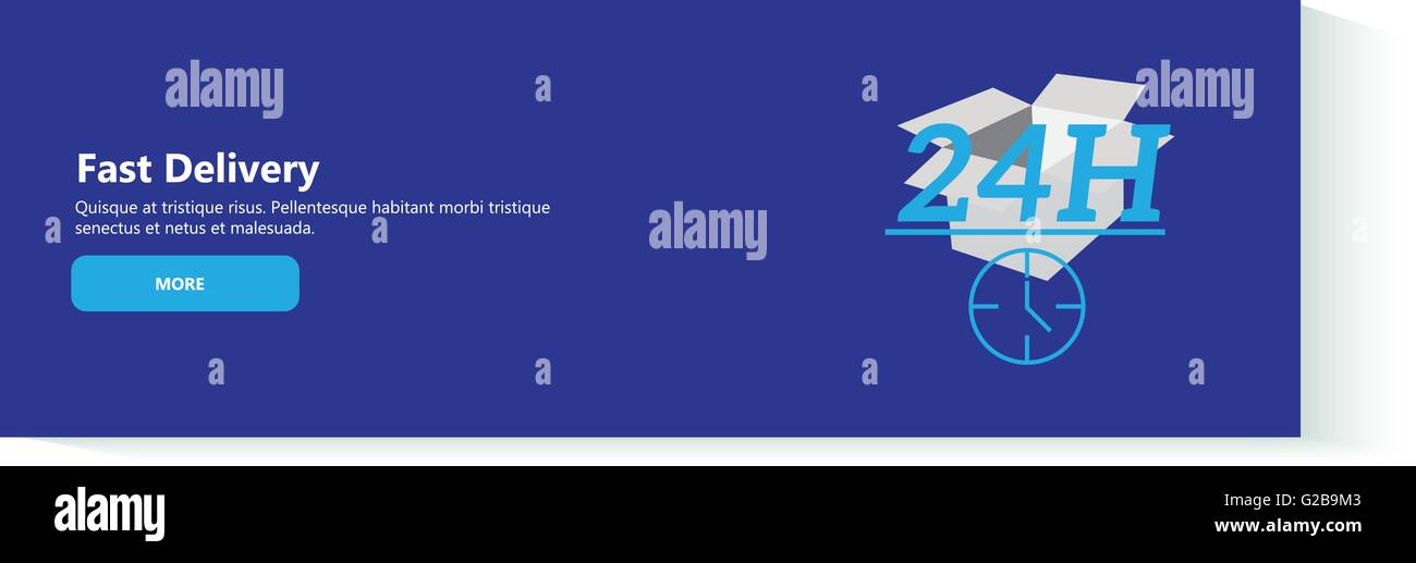Delivery Web Banner Flat Vector Illustration Stock Vector Image & Art ...