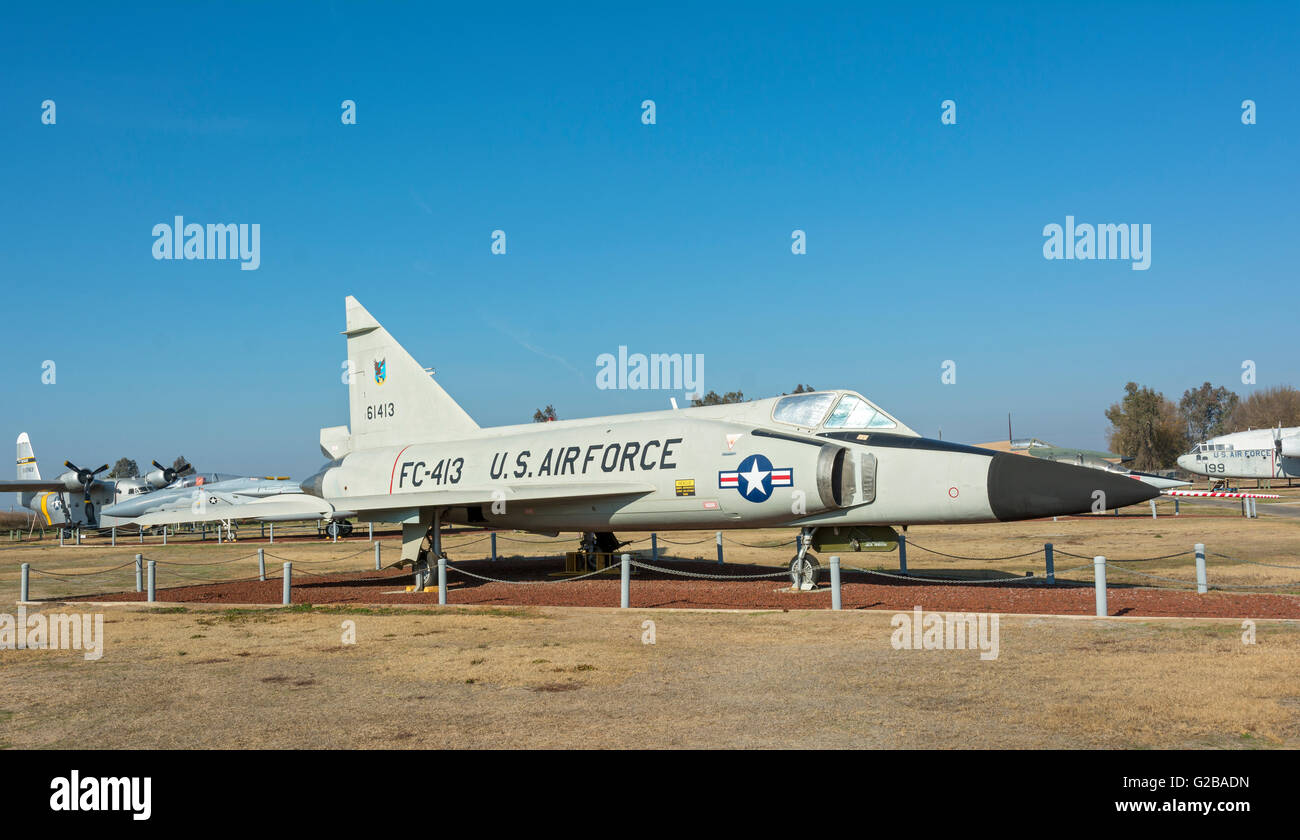 California, Atwater, Castle Air Museum, Convair F-102A Delta Dagger Stock Photo