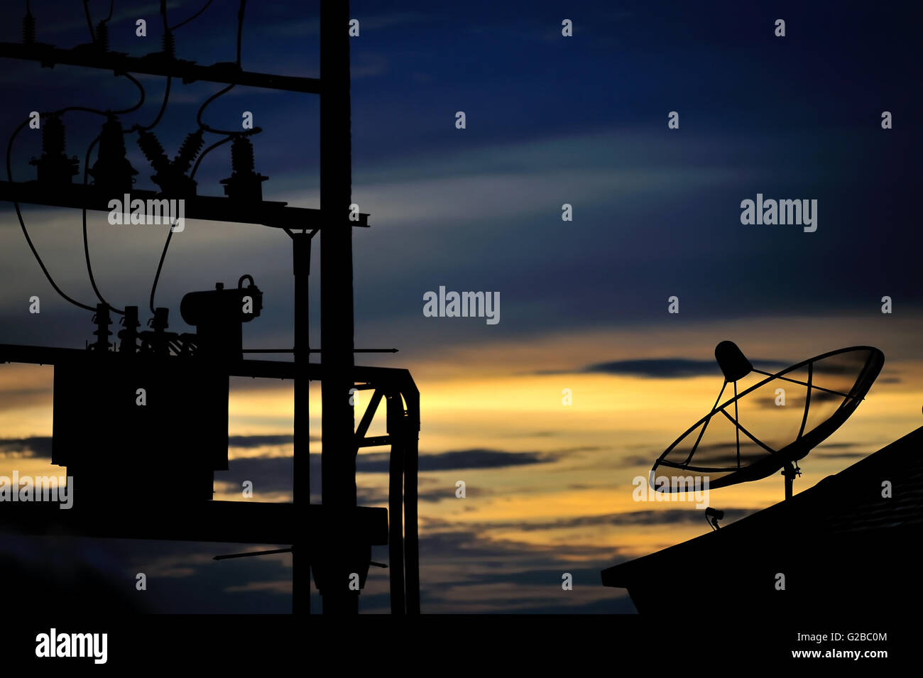 An Radar in blue sky sunset Stock Photo - Alamy