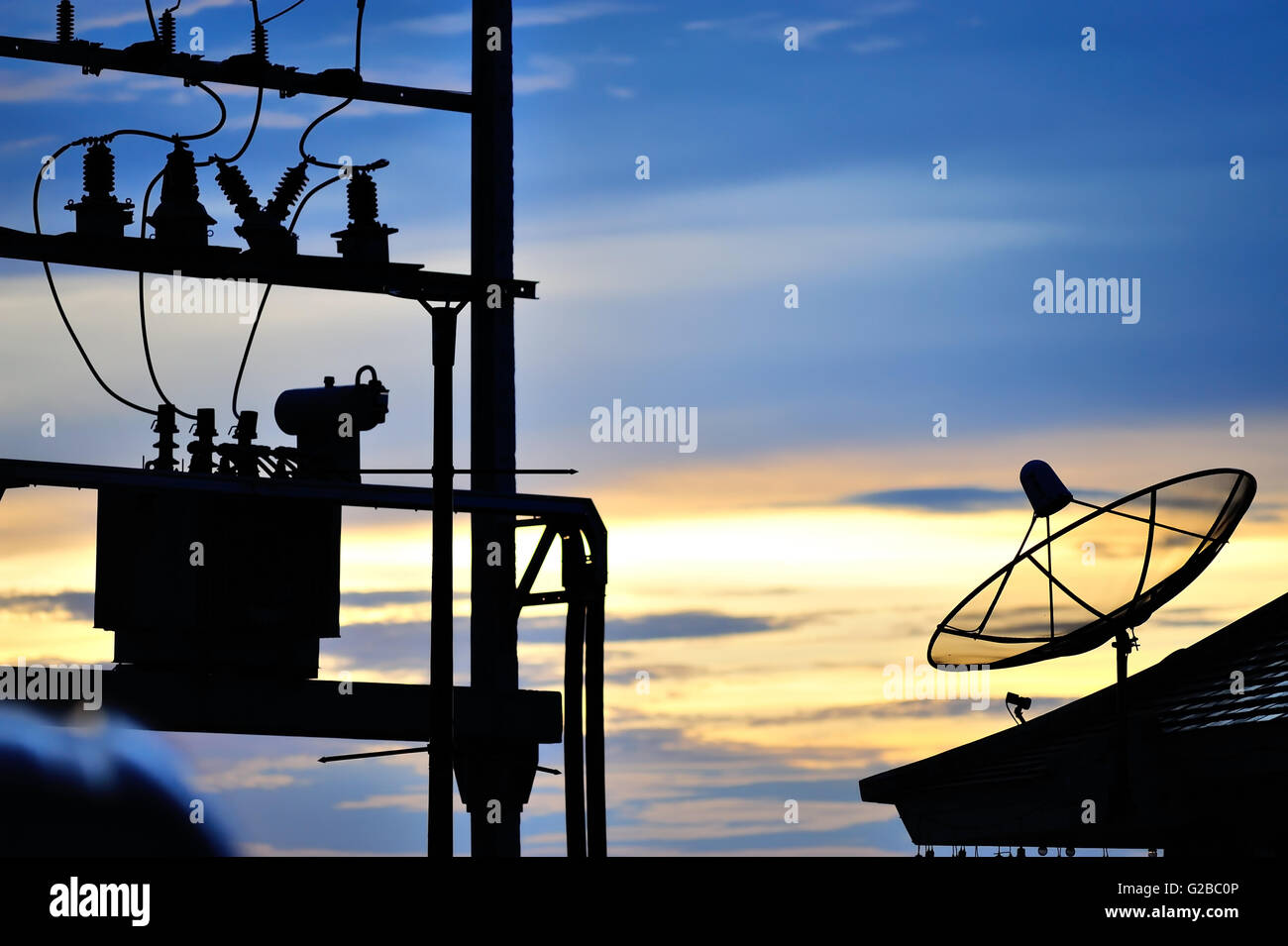 An Radar in blue sky sunset Stock Photo - Alamy