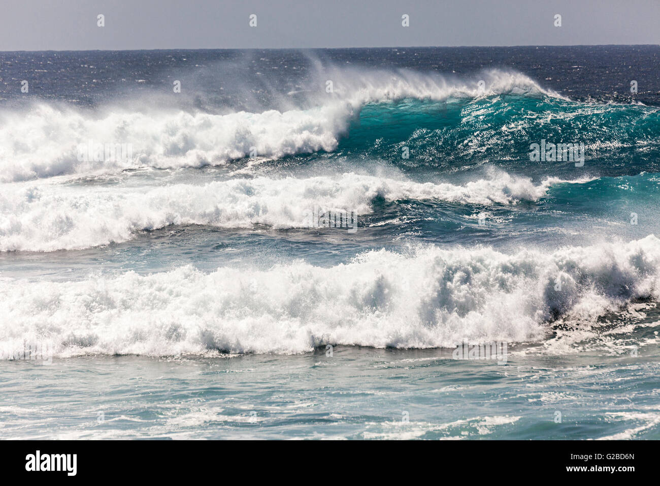 Atlantic breakers, Playa Janubio, Lanzarote, Canary Islands, Spain Stock Photo