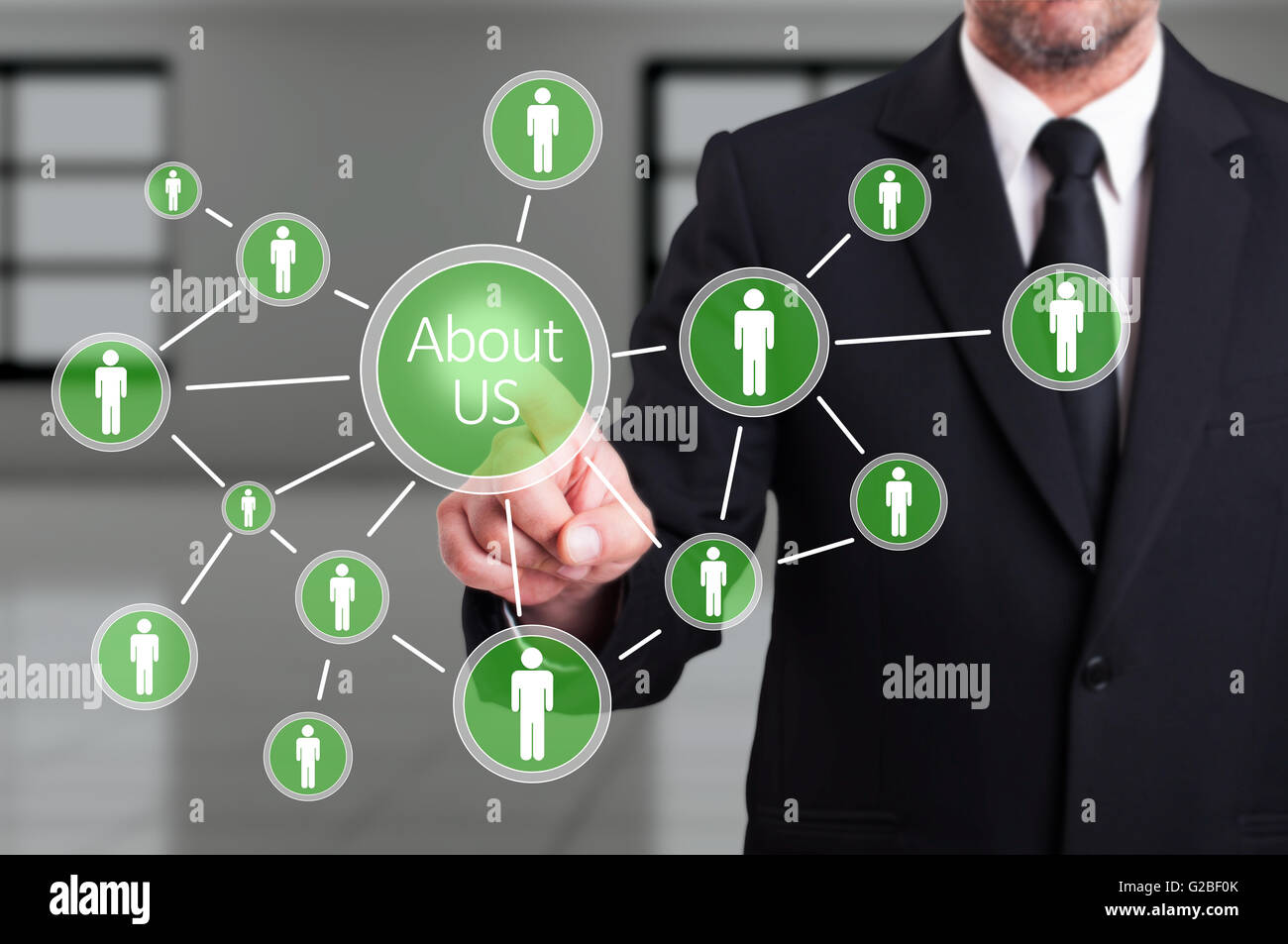 Digital about us concept for new technology company with business man ...