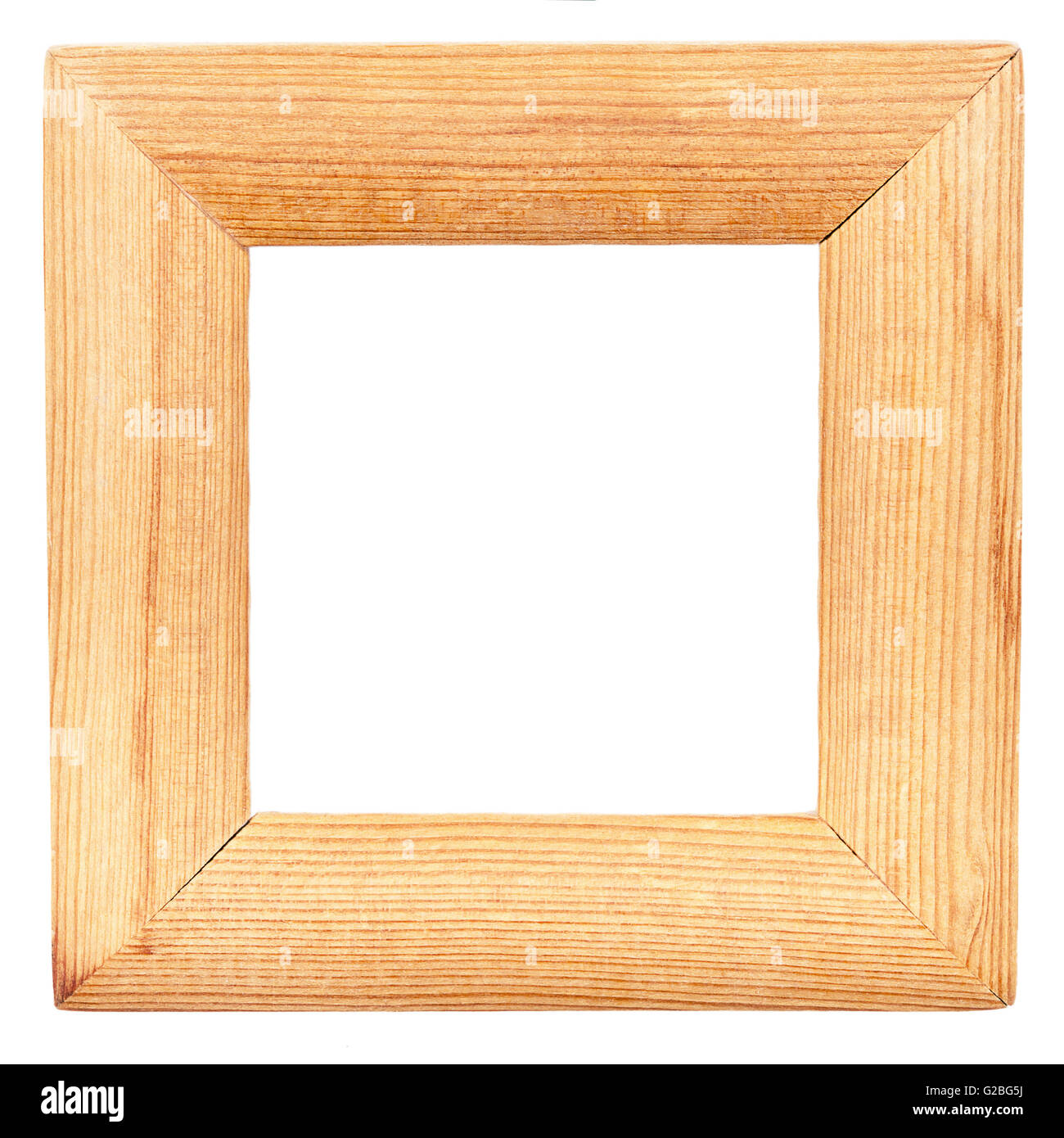 Square wooden frame isolated on white Stock Photo Alamy