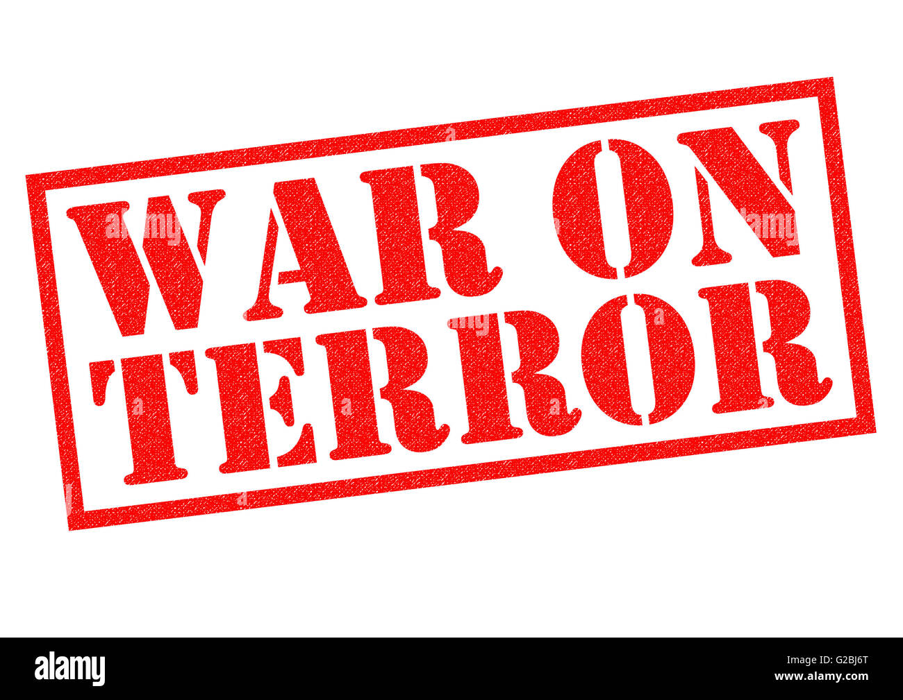 WAR ON TERROR red Rubber Stamp over a white background. Stock Photo