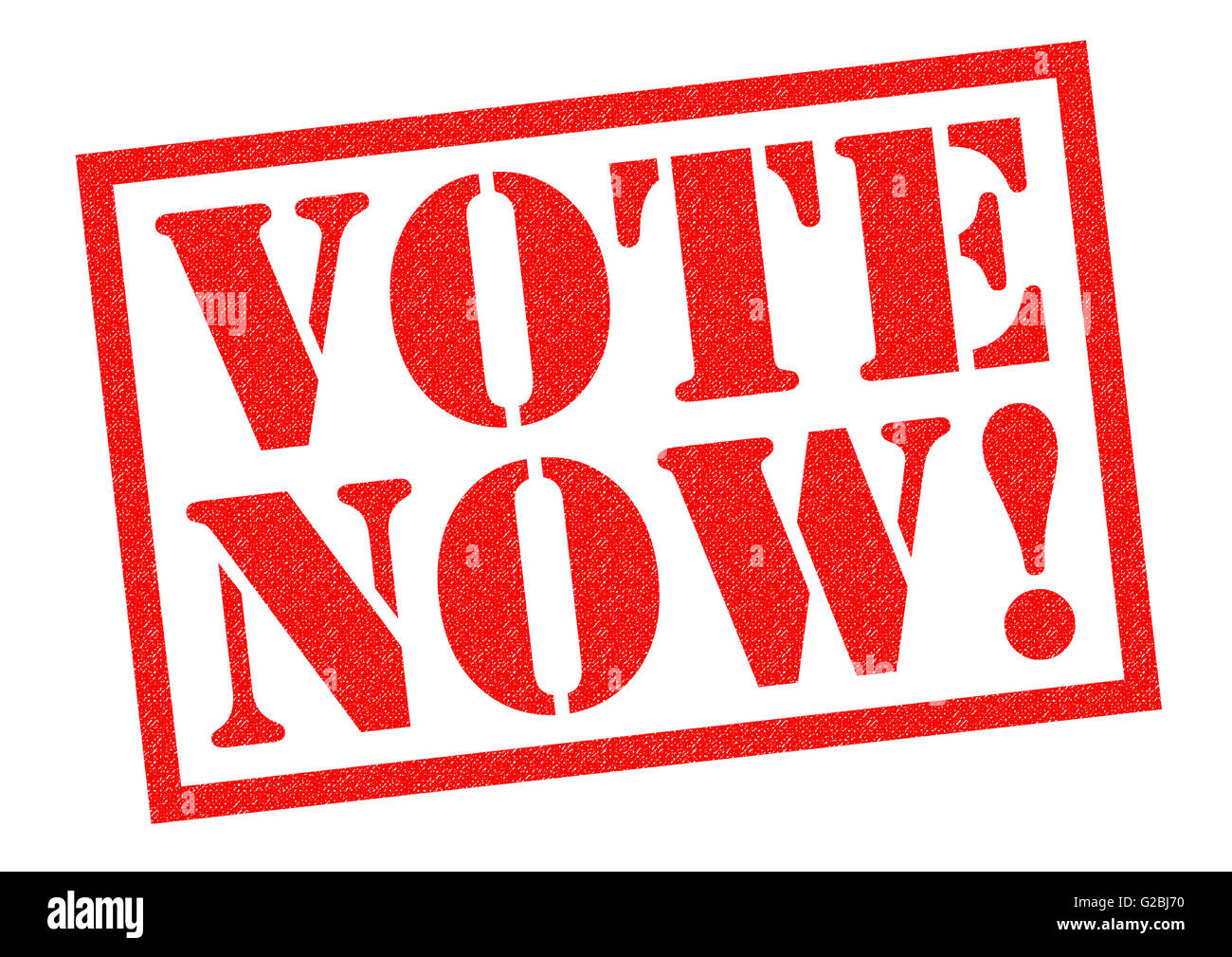 VOTE NOW! red Rubber Stamp over a white background. Stock Photo