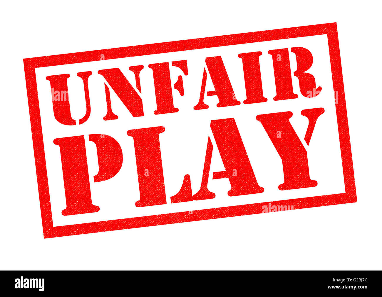 UNFAIR PLAY red Rubber Stamp over a white background Stock Photo - Alamy