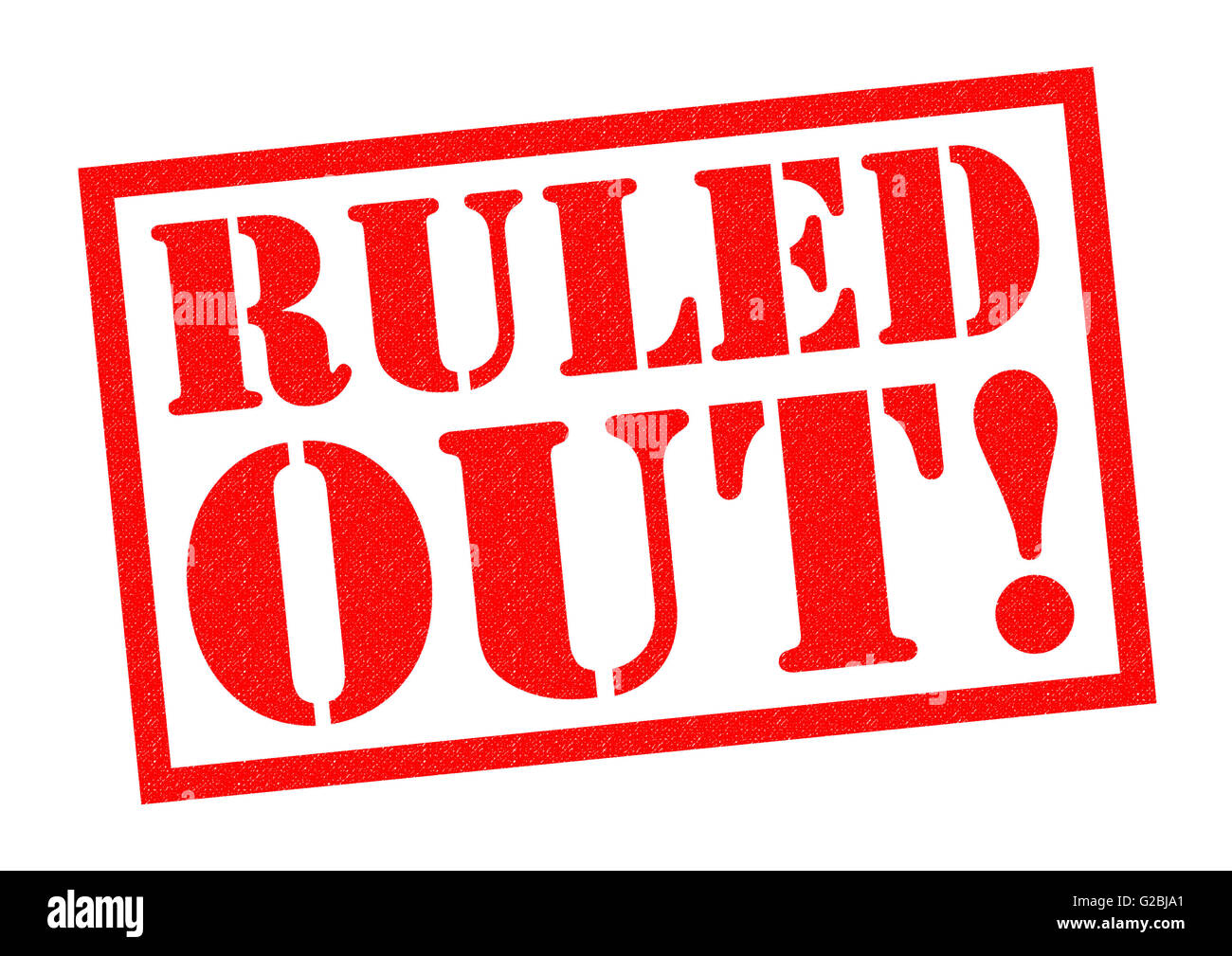 Ruled Out Red Rubber Stamp Over A White Background Stock Photo Alamy