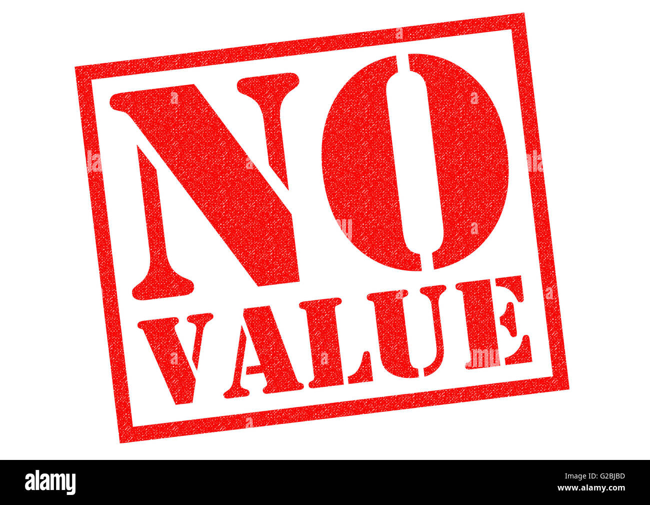 NO VALUE red Rubber Stamp over a white background. Stock Photo