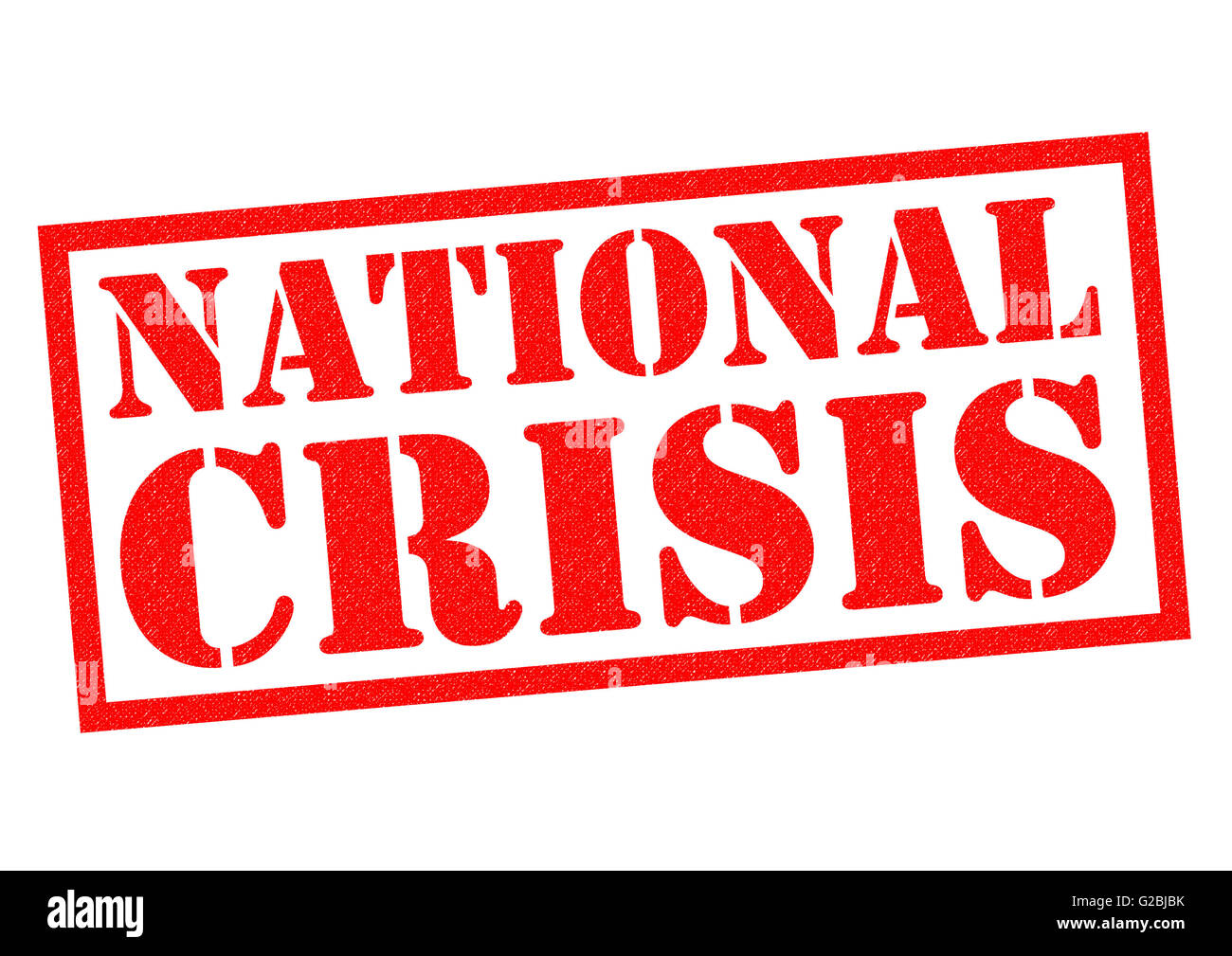 NATIONAL CRISIS red Rubber Stamp over a white background. Stock Photo