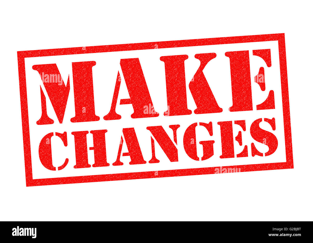 MAKE CHANGES red Rubber Stamp over a white background Stock Photo Alamy