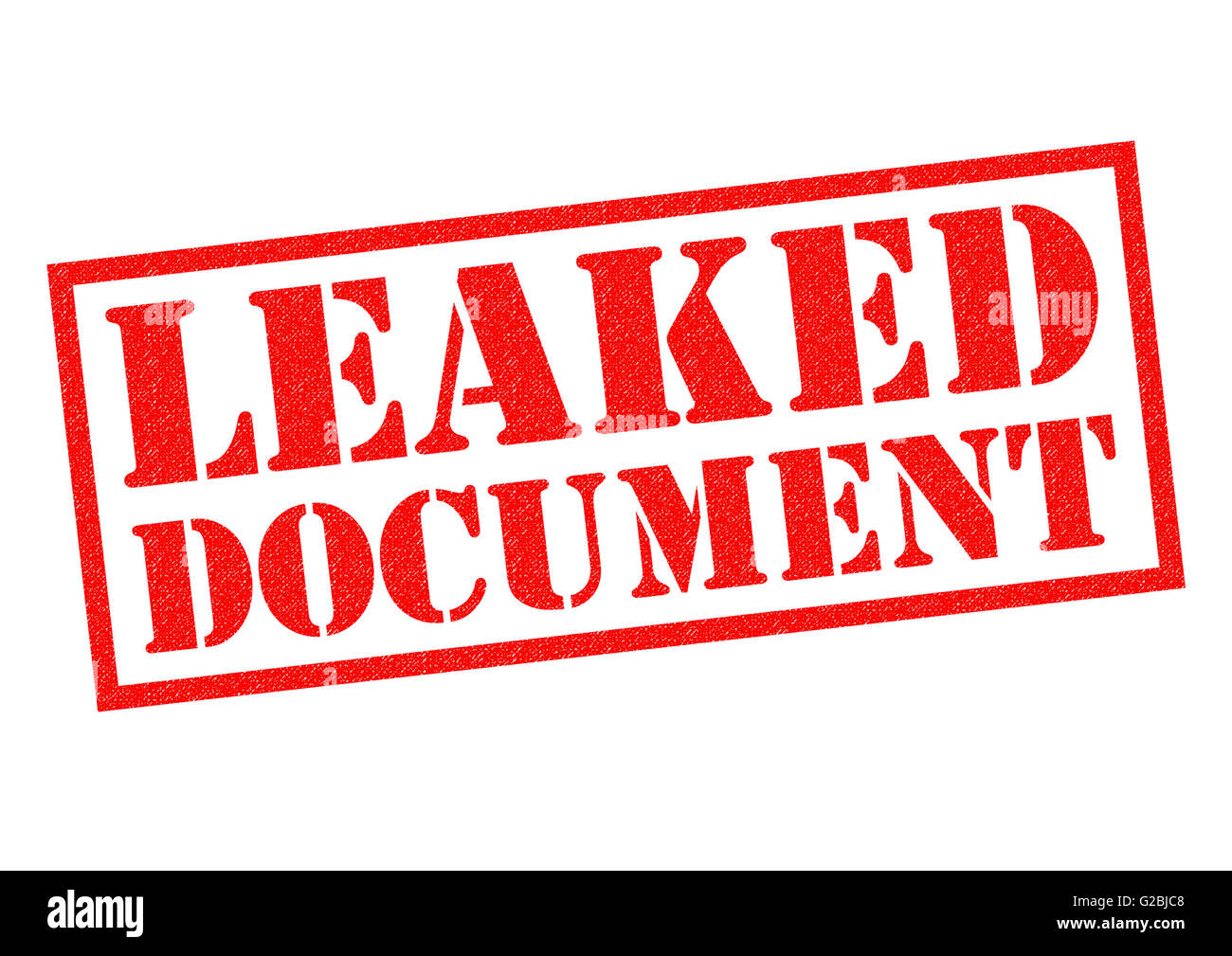 LEAKED DOCUMENT red Rubber Stamp over a white background Stock Photo - Alamy