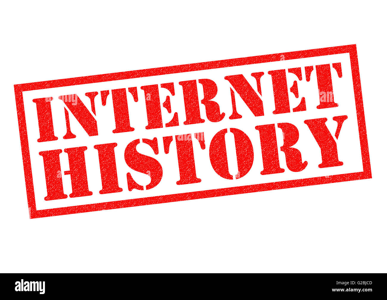 INTERNET HISTORY red Rubber Stamp over a white background. Stock Photo