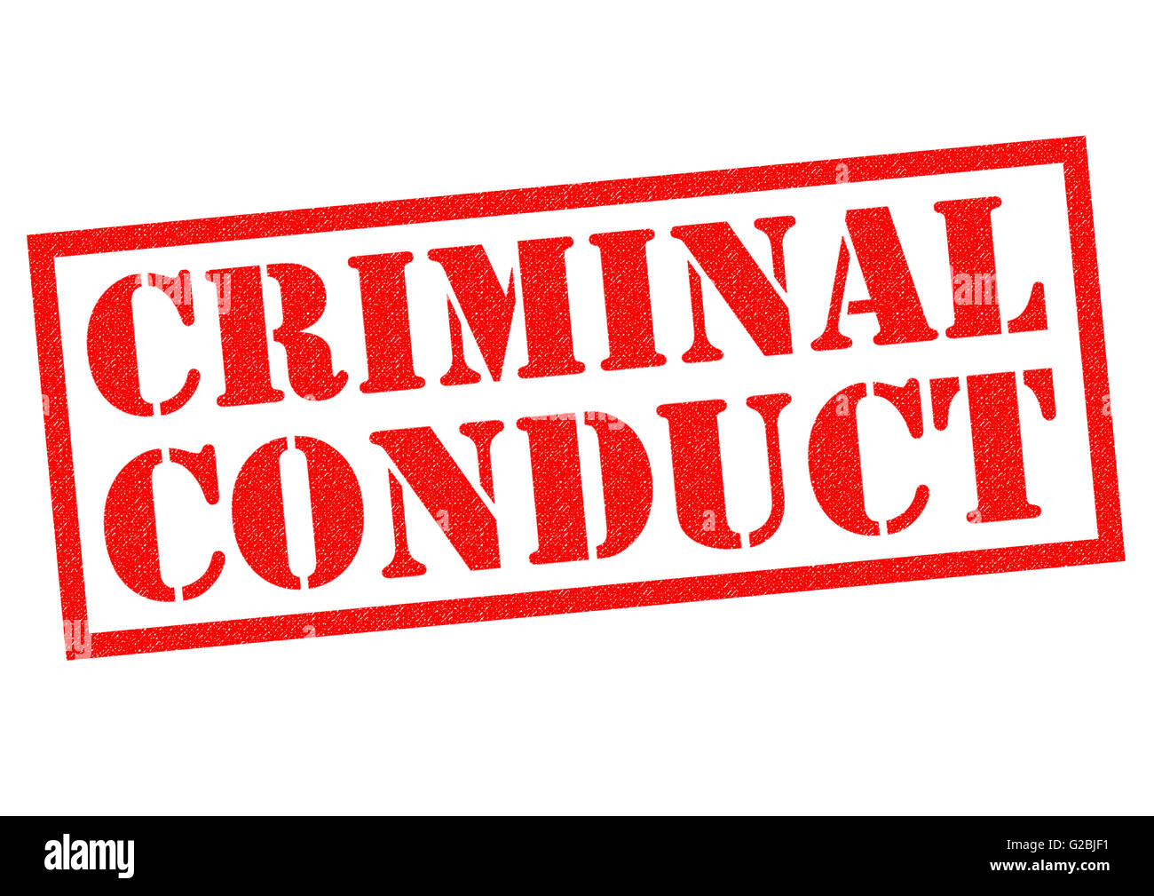 CRIMINAL CONDUCT red Rubber Stamp over a white background. Stock Photo