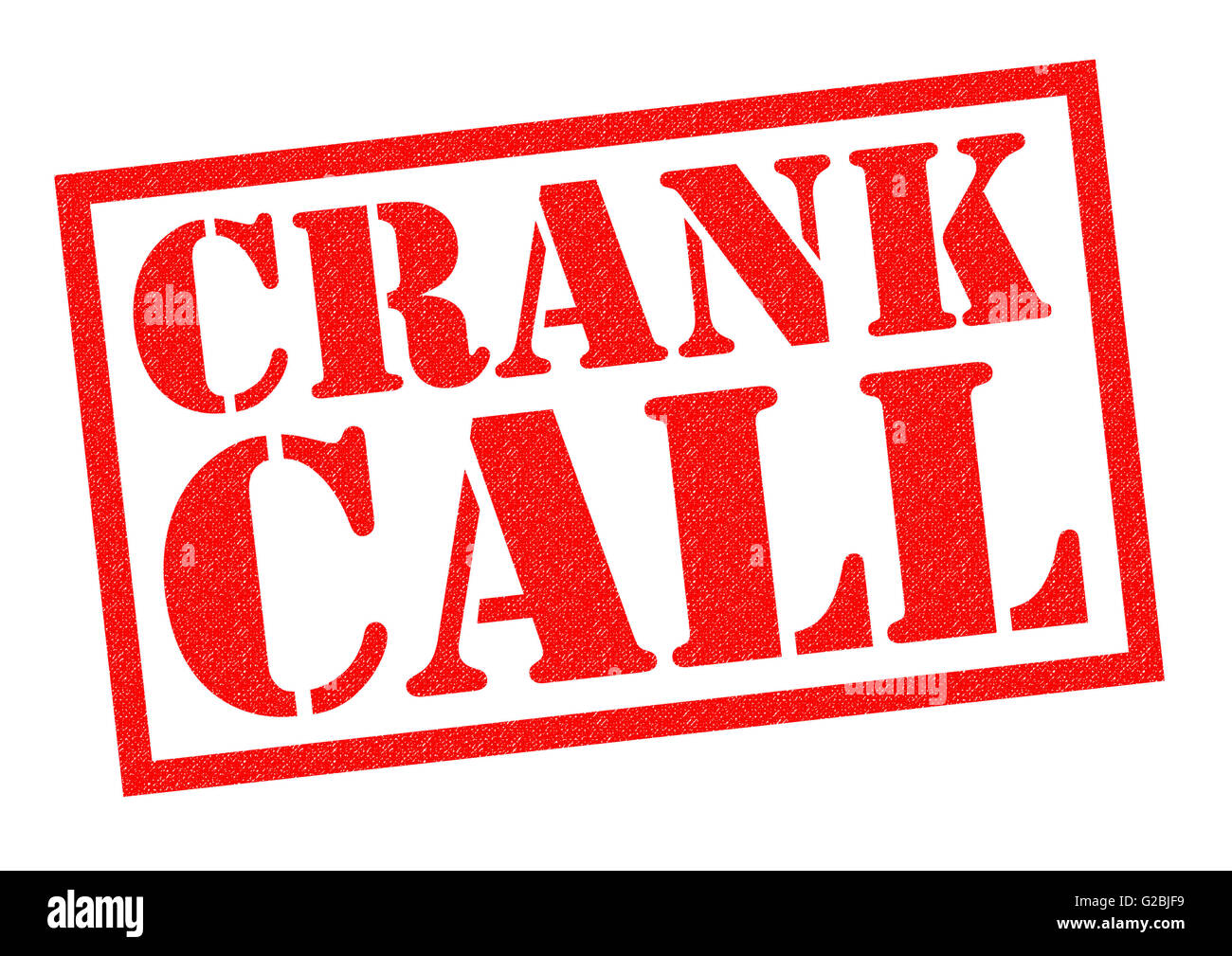 CRANK CALL red Rubber Stamp over a white background. Stock Photo
