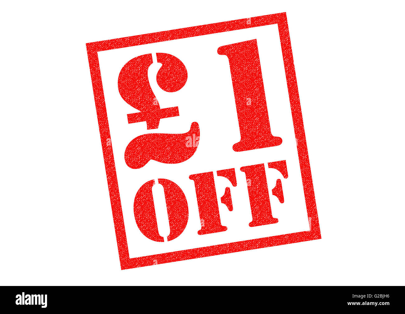 £1 OFF red Rubber Stamp over a white background Stock Photo - Alamy