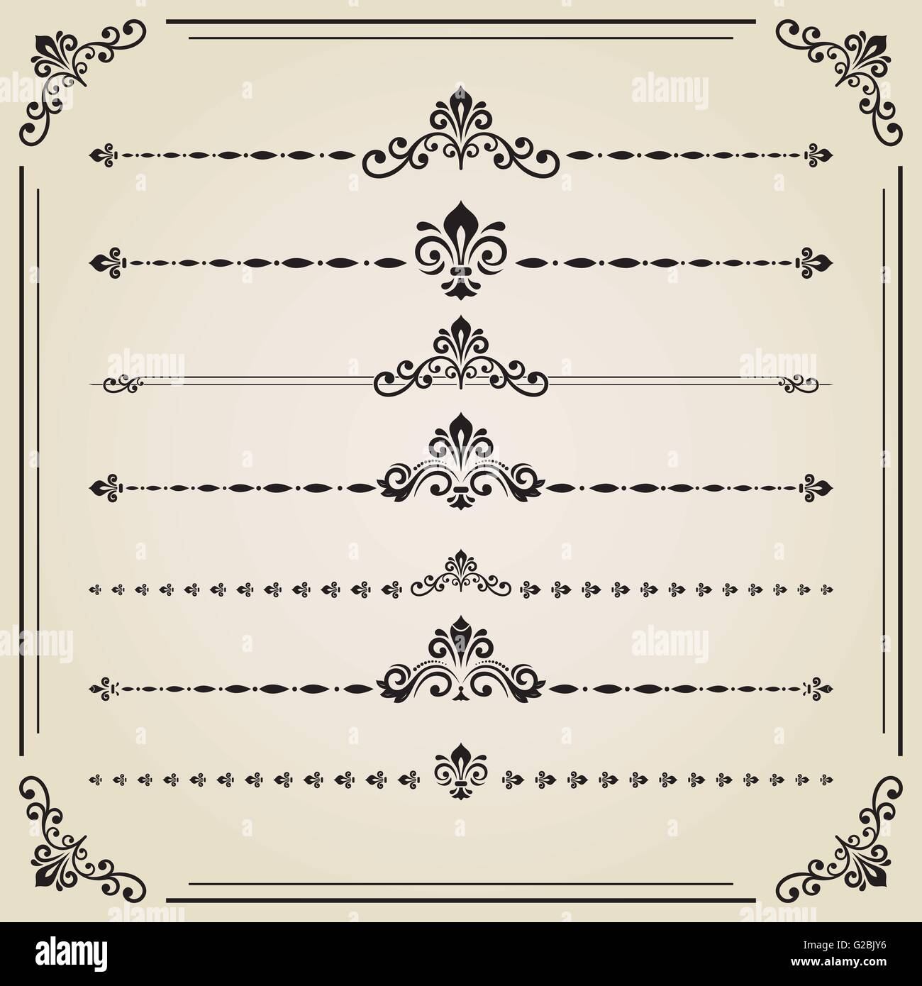 Vintage Set of Elements Stock Vector Image & Art - Alamy