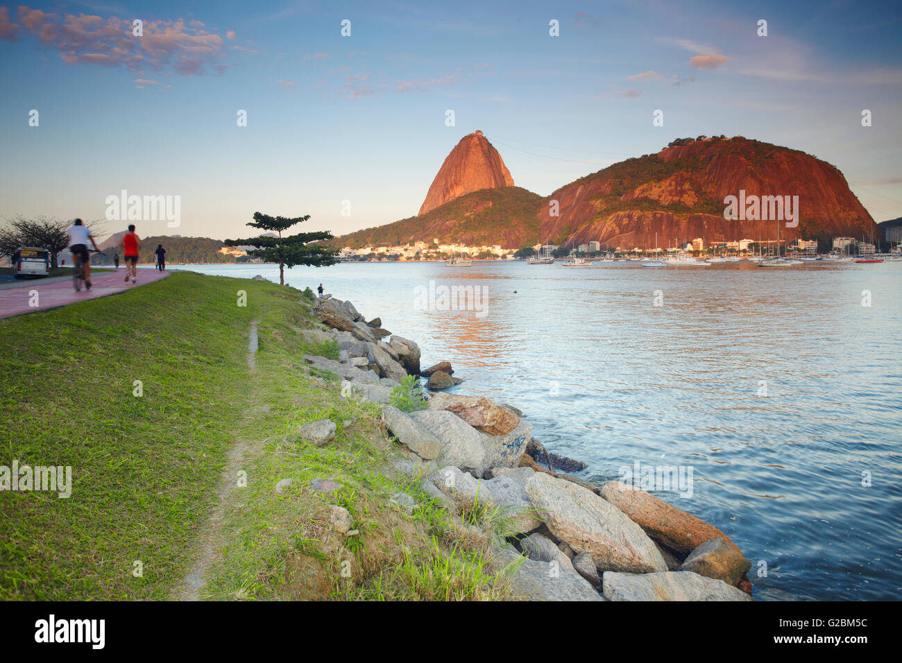 Botafogo Bay and Sugar Loaf Mountain (Pao de Acucar), Rio de Janeiro, Brazil Stock Photo