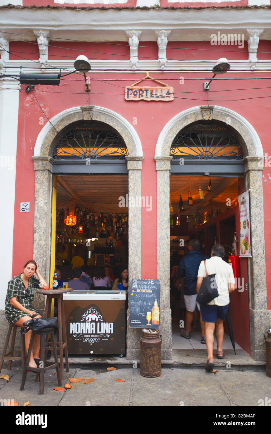 Portella cafe, Santa Teresa, Rio de Janeiro, Brazil Stock Photo