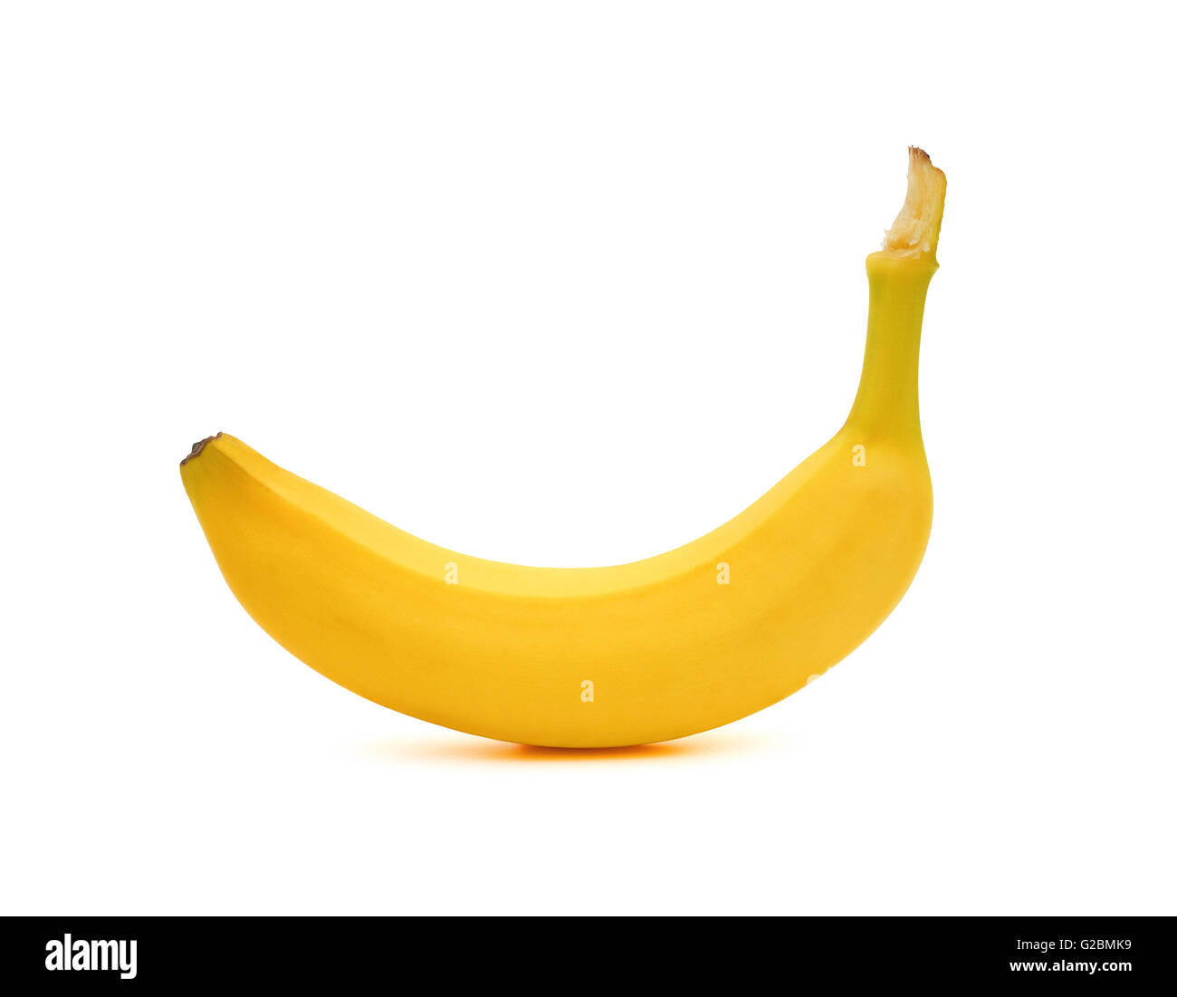 side view ripe banana isolated on white with clipping path Stock Photo