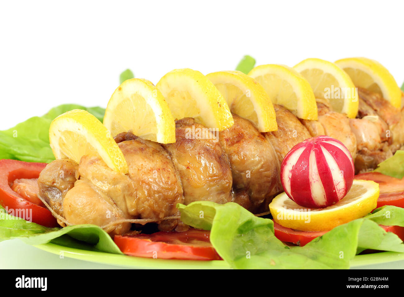 rolled chicken meat Stock Photo