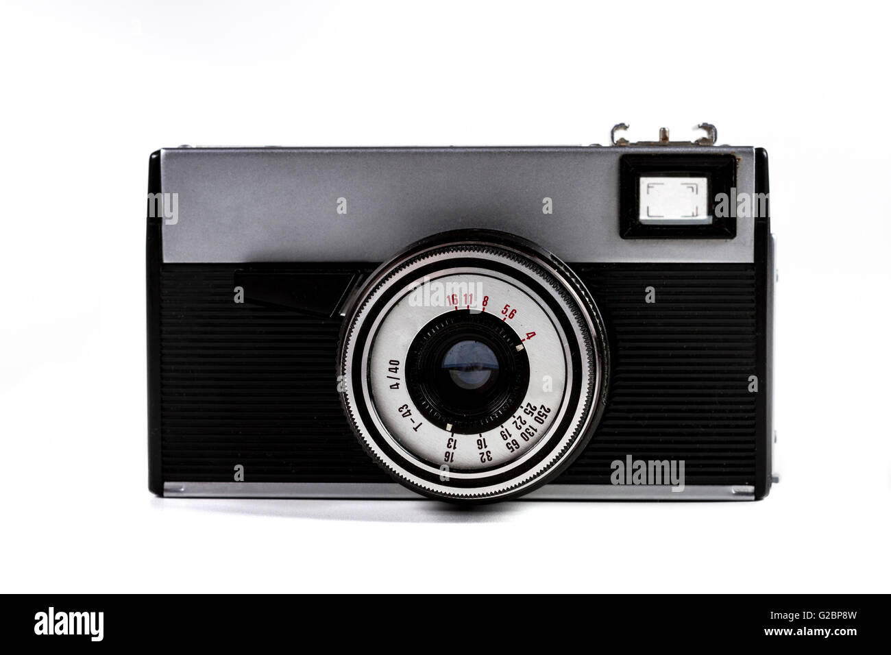 Old Film Camera Isolated on White Background Stock Photo