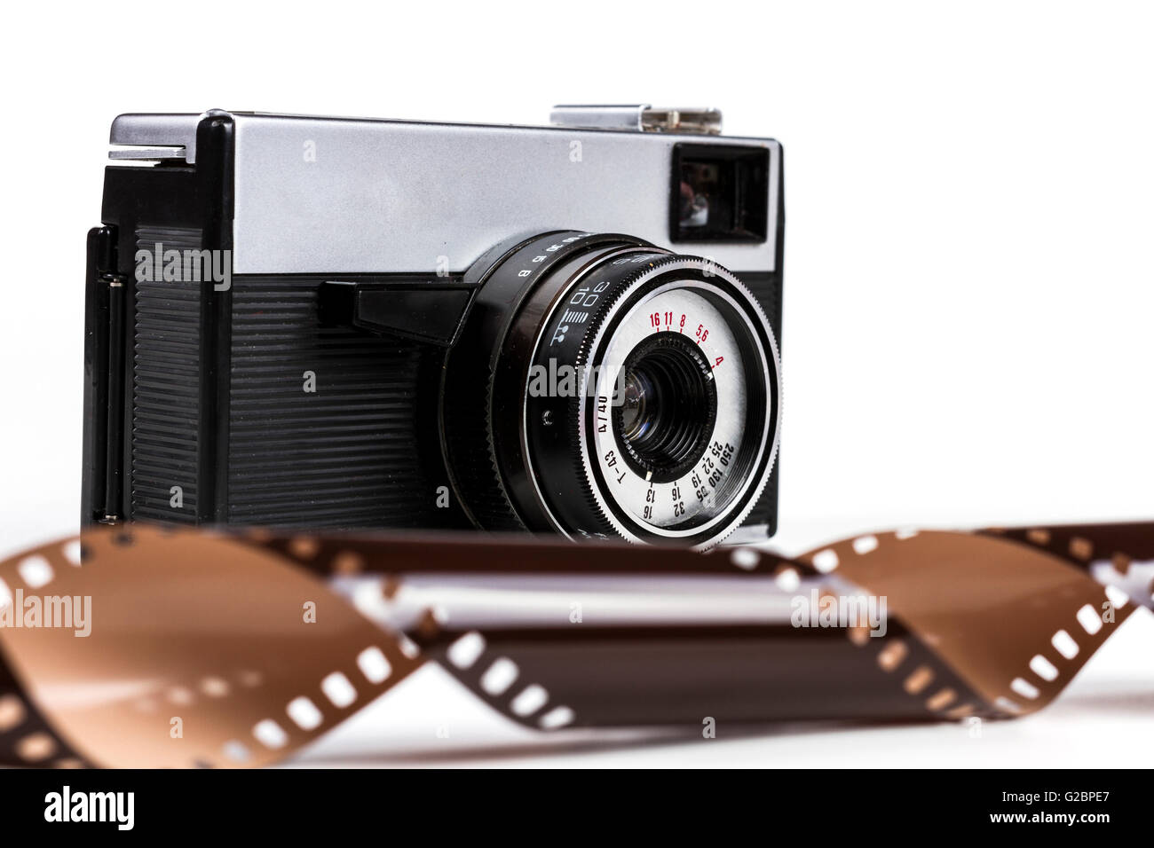 Old Film Camera Isolated on White Background Stock Photo - Alamy