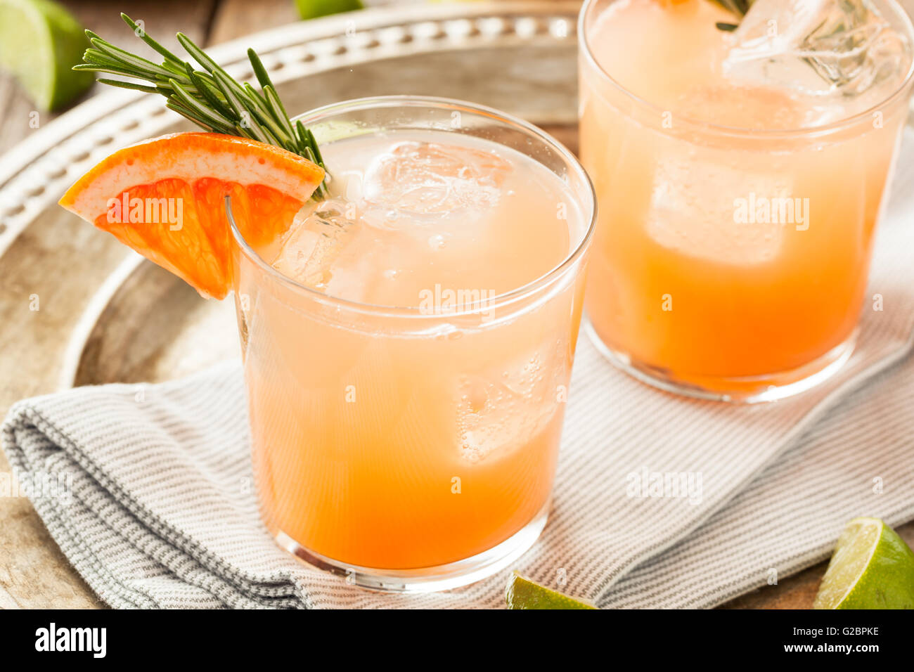 Refreshing Grapefruit and Tequila Palomas with Rosemary Stock Photo Alamy
