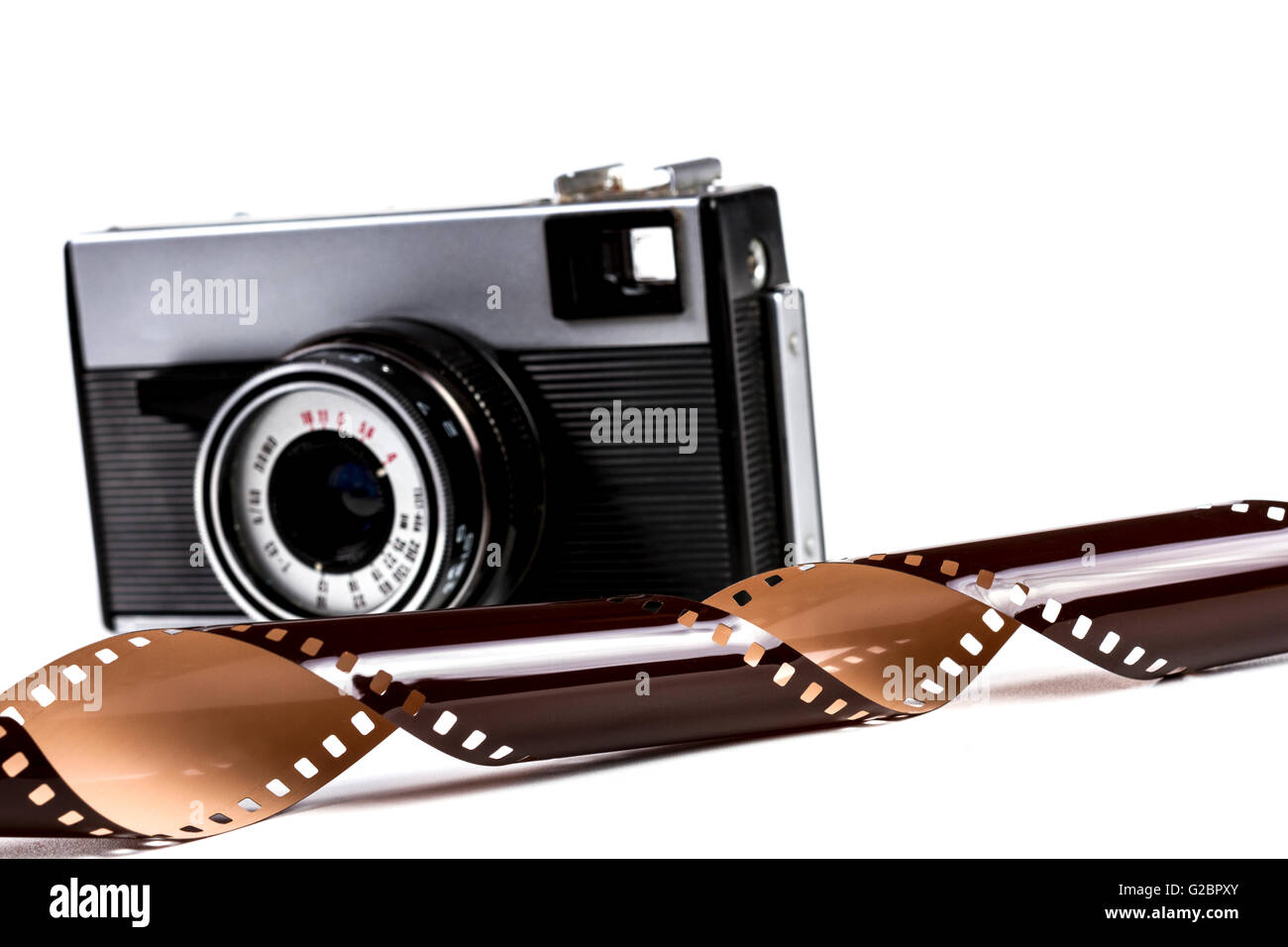Old Film Camera Isolated on White Background Stock Photo - Alamy