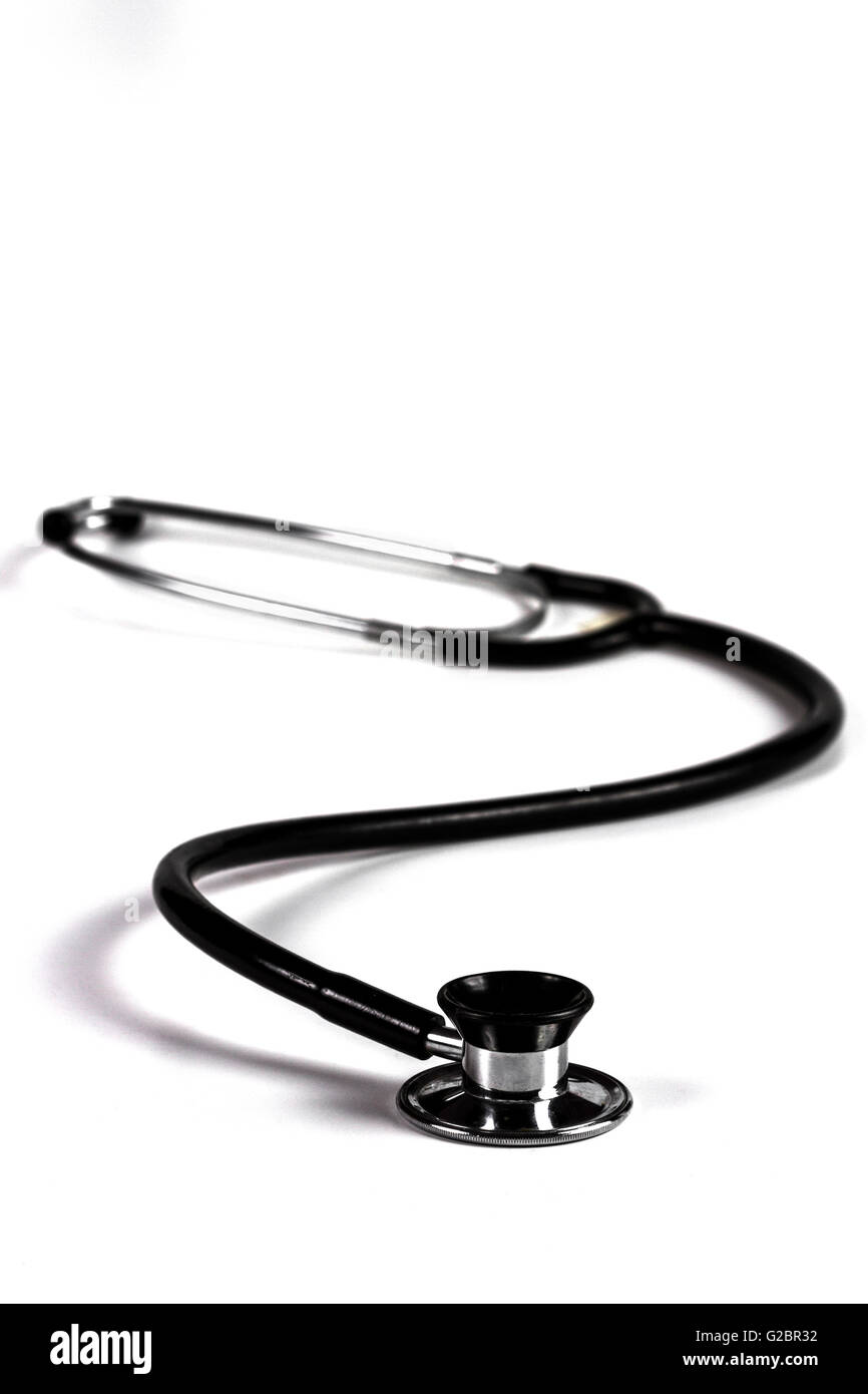 Black Stethoscope Close-up Isolated On White Background Stock Photo - Alamy