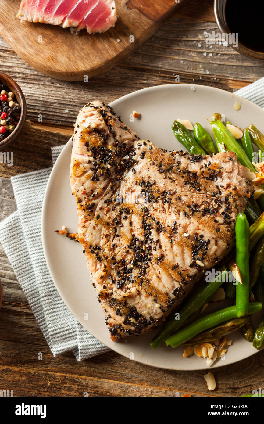 Homemade Grilled Sesame Tuna Steak with Soy Sauce Stock Photo Alamy