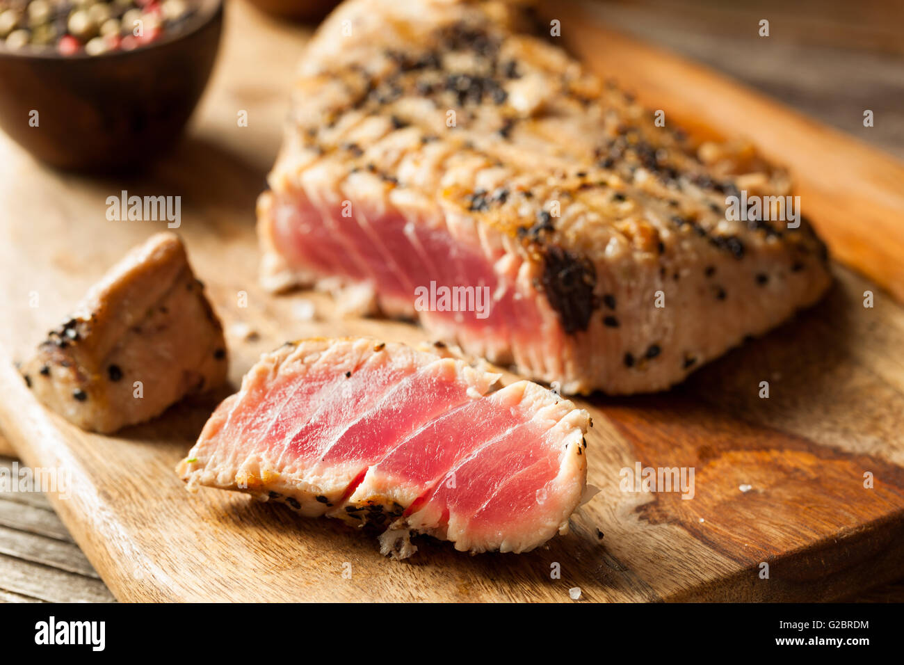 Homemade Grilled Sesame Tuna Steak with Soy Sauce Stock Photo Alamy