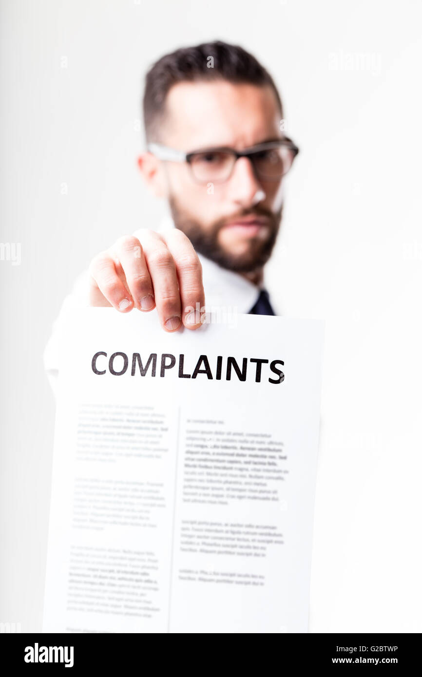 complaints shown by disapponted customer Stock Photo Alamy
