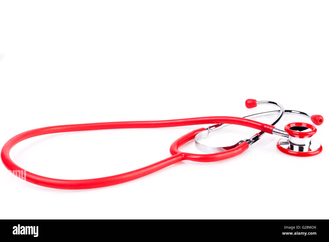 Red Stethoscope Closeup Isolated On White Background Stock Photo Alamy