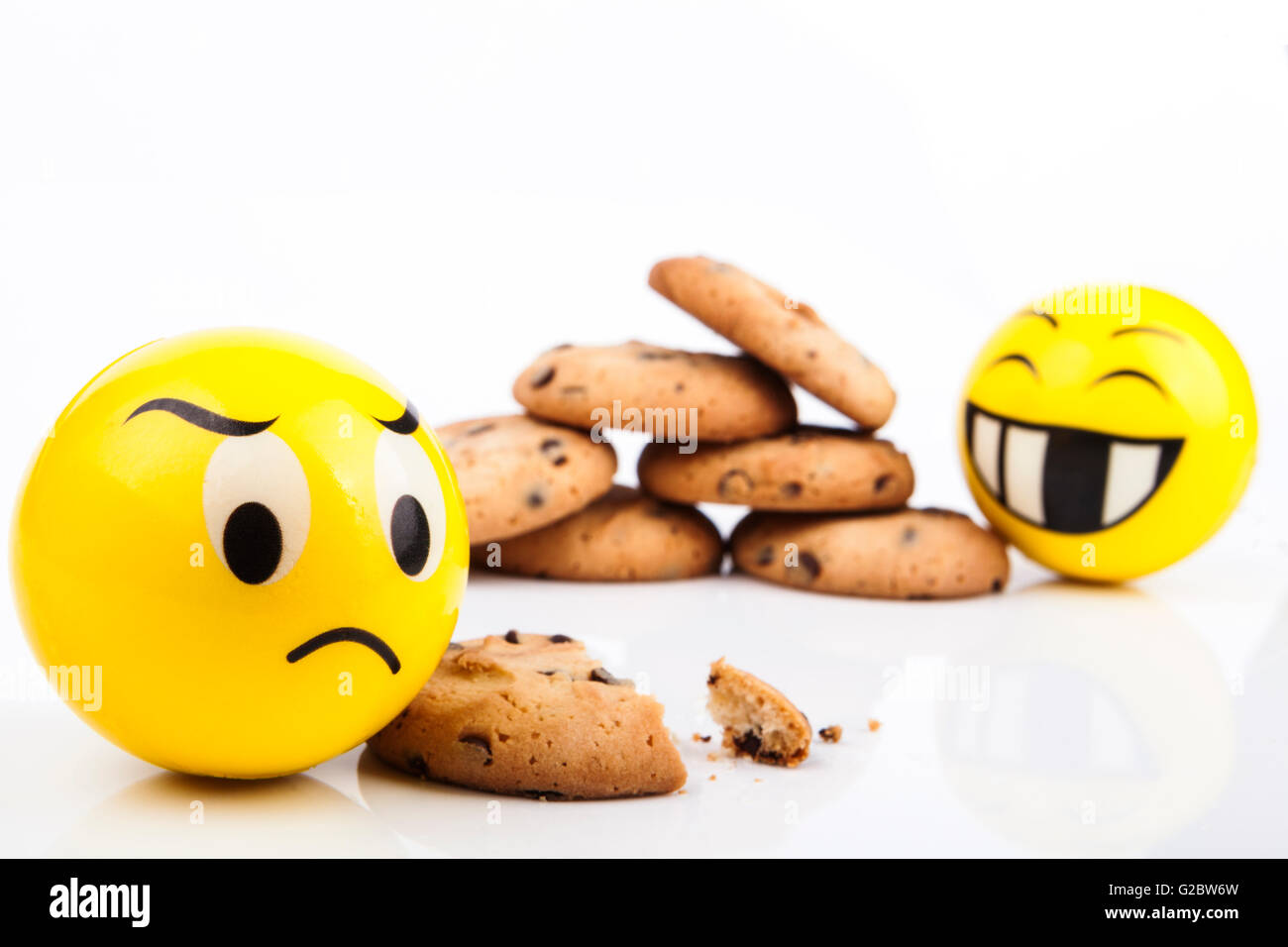 Sweets Sad Happy sad biscuit hi-res stock photography and images - Alamy