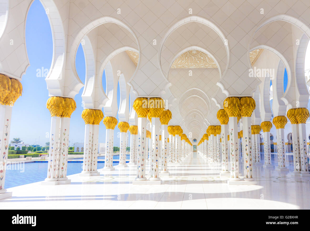 Grand Mosque in Abu Dhabi Stock Photo