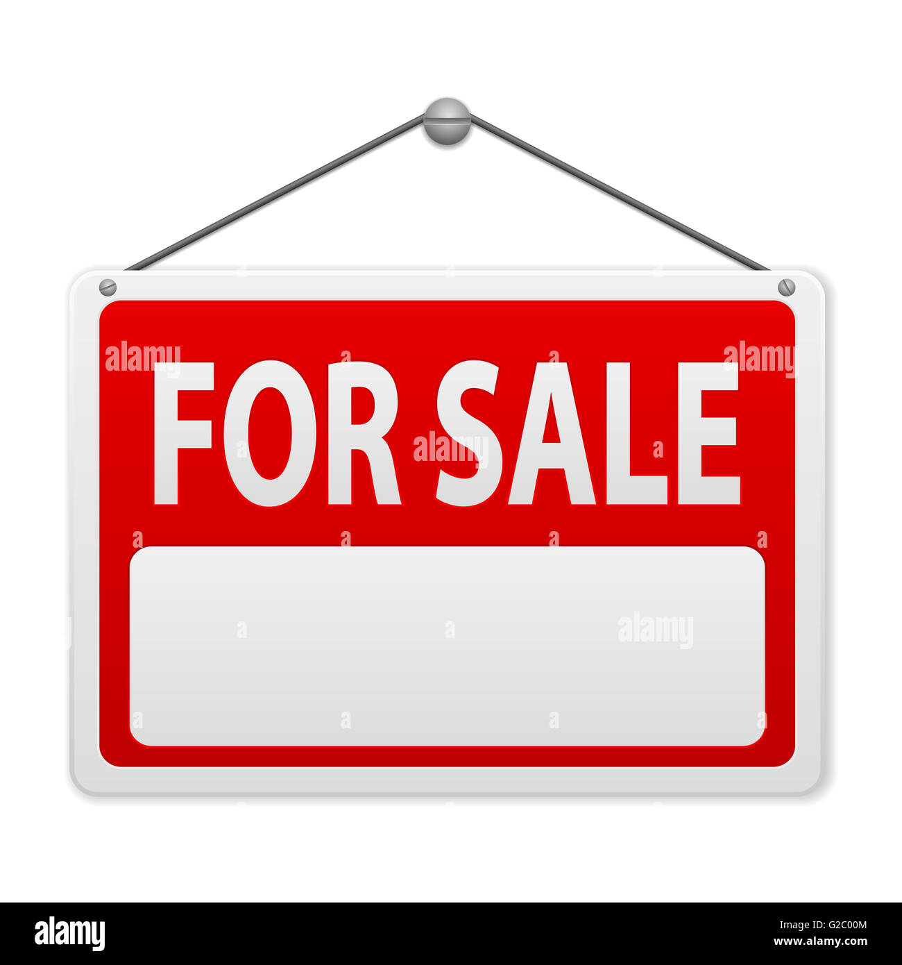 For sale sign board on a white background Stock Photo Alamy