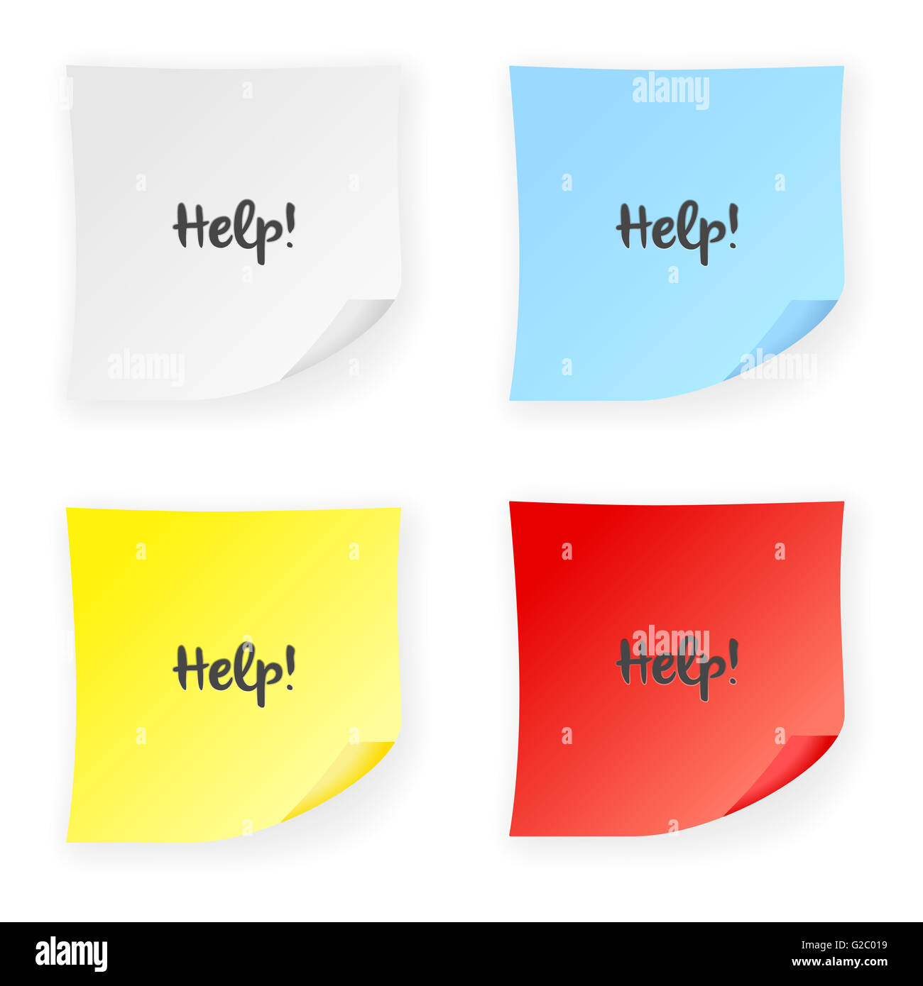 Stick note help on a white background. Vector illustration Stock Photo ...
