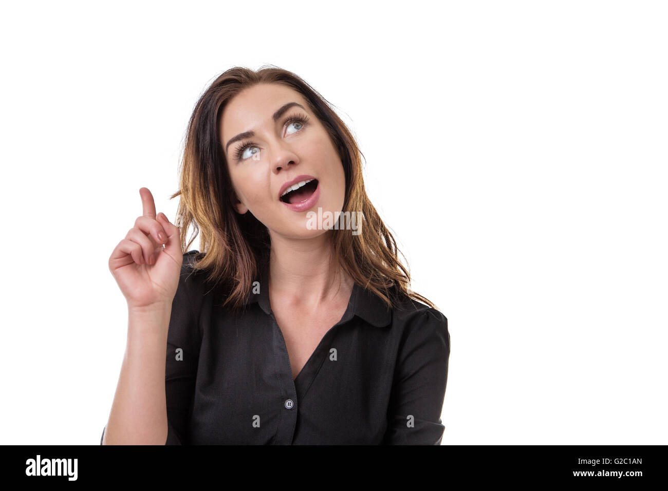 Close up woman face gesturing hi-res stock photography and images - Alamy