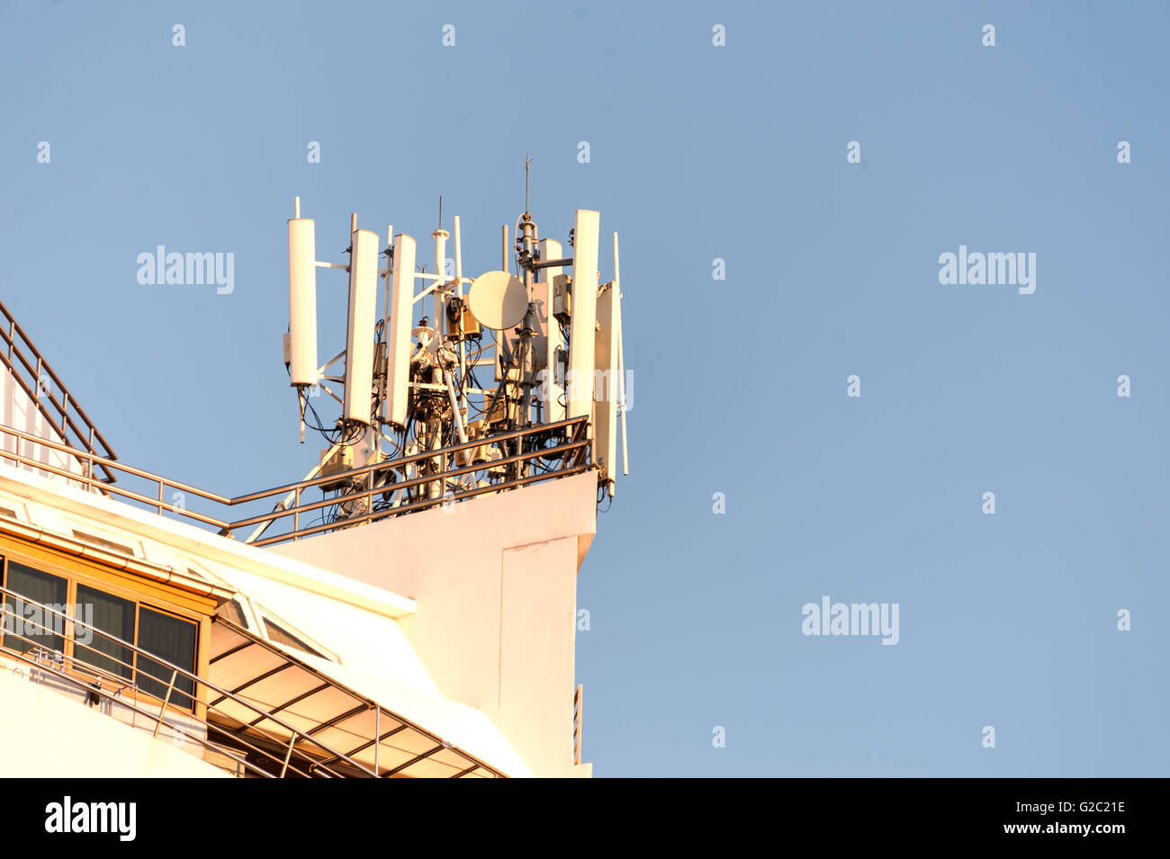 An Radar in blue sky sunset Stock Photo - Alamy