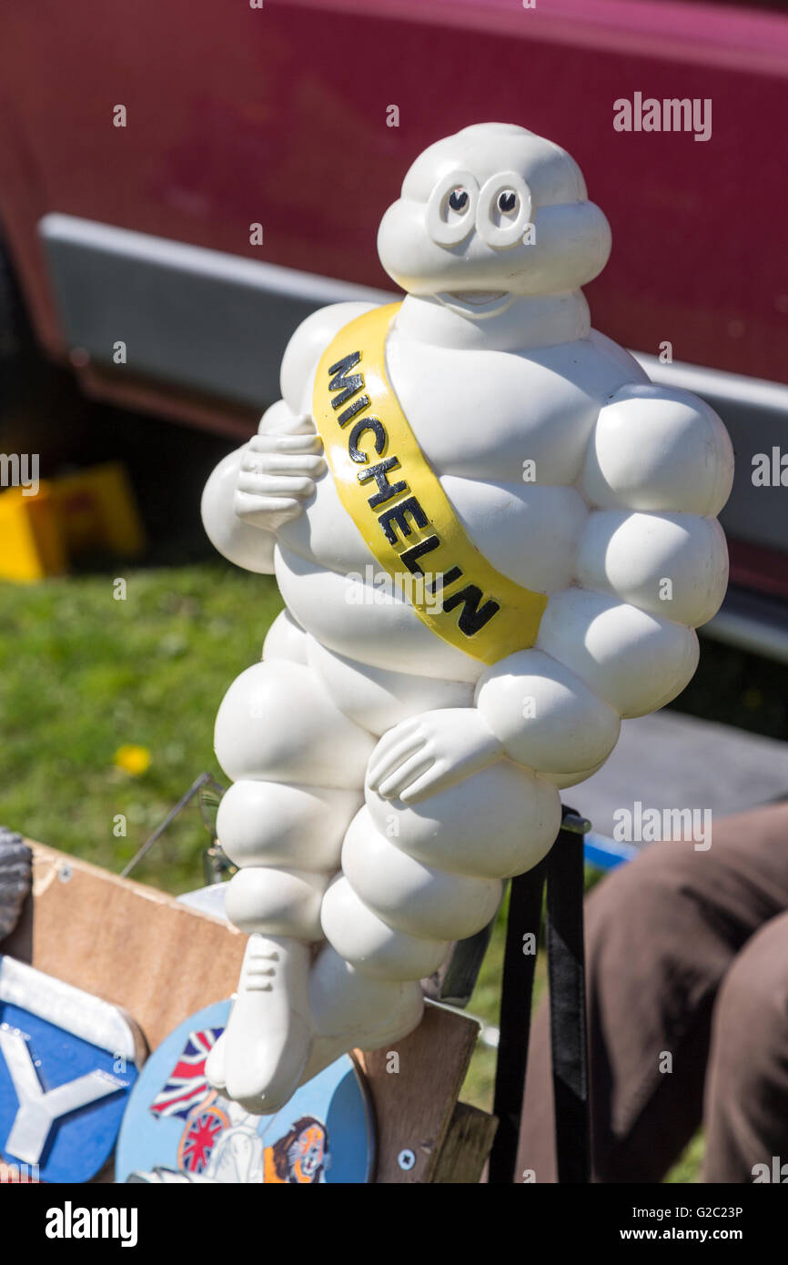 Antique Michelin man mascot model at rally, UK Stock Photo