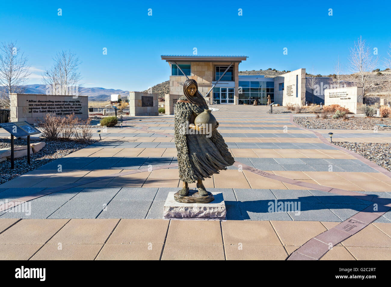 Nevada, Elko, California Trail Interpretive Center, Plaza, bronze