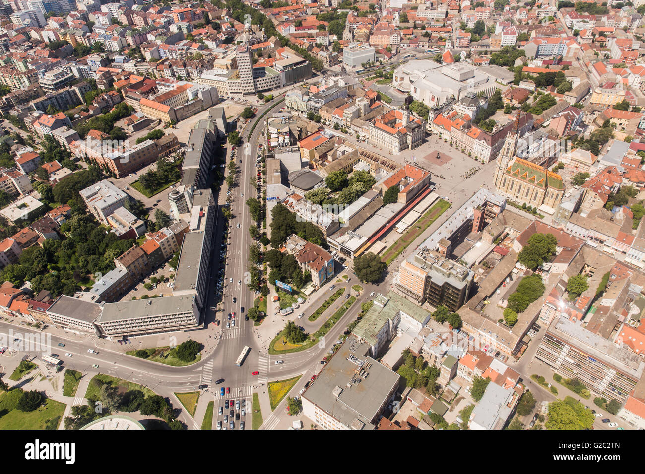 Novi Sad photographed from air by day Stock Photo Alamy