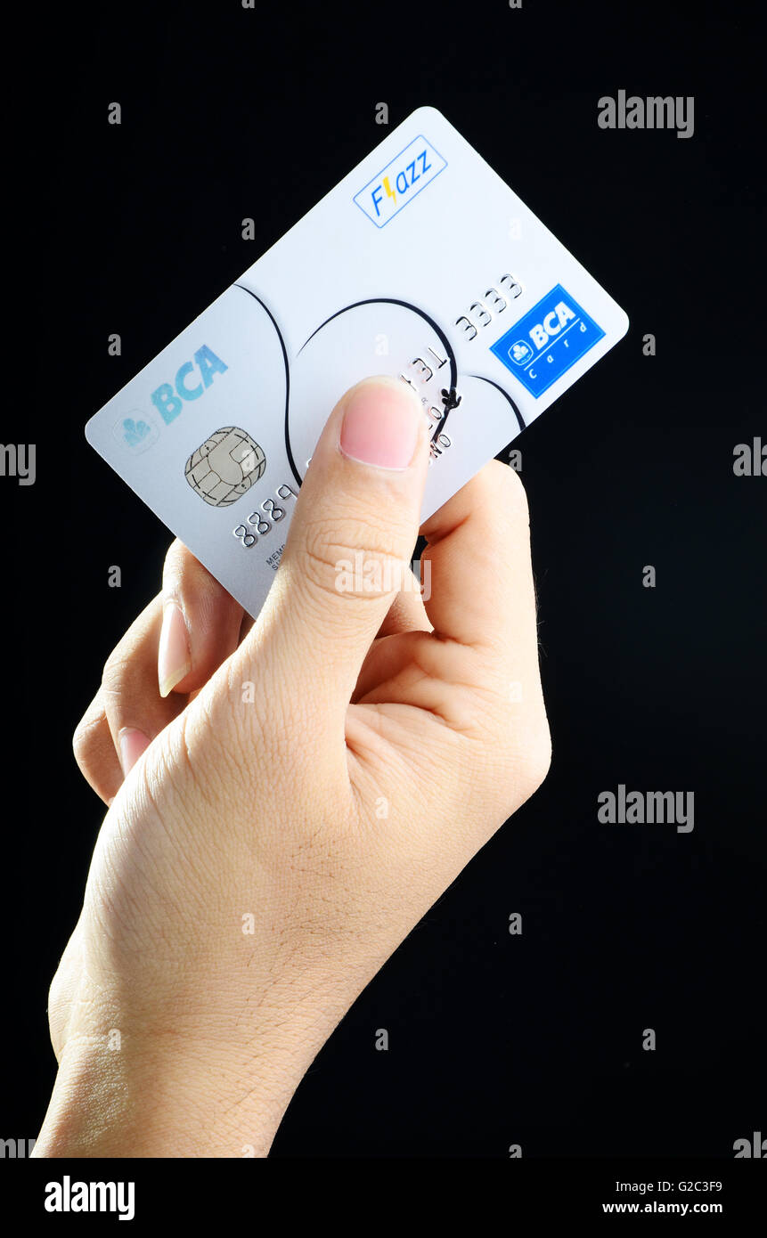 hand holding credit card Stock Photo
