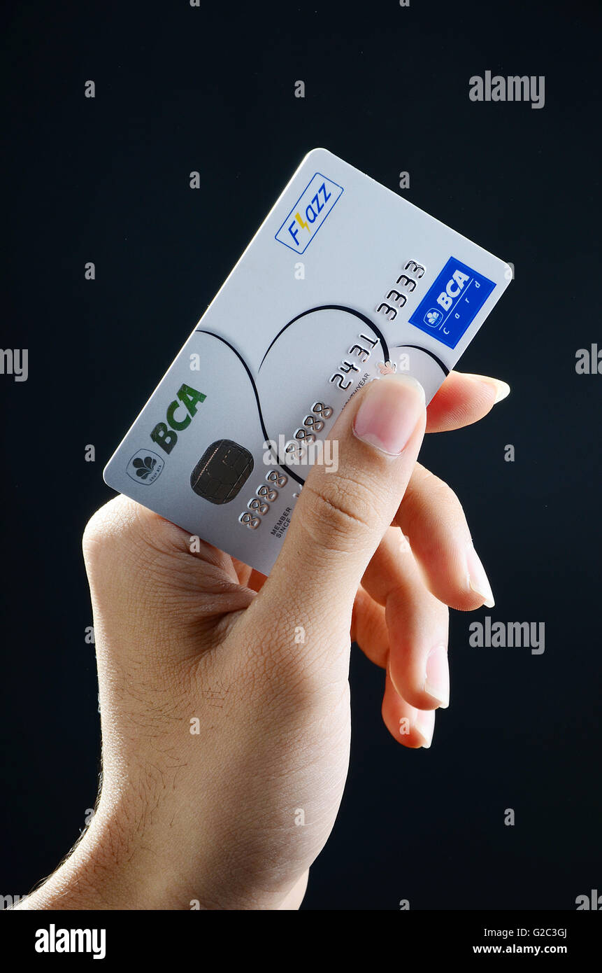 Hand holding credit card Stock Photo