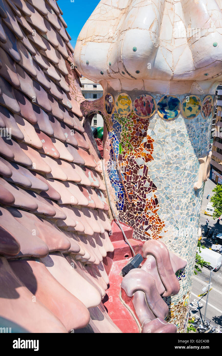 Spain Catalonia Barcelona Eixample Passeig de Gracia Casa Batilo Casa ...