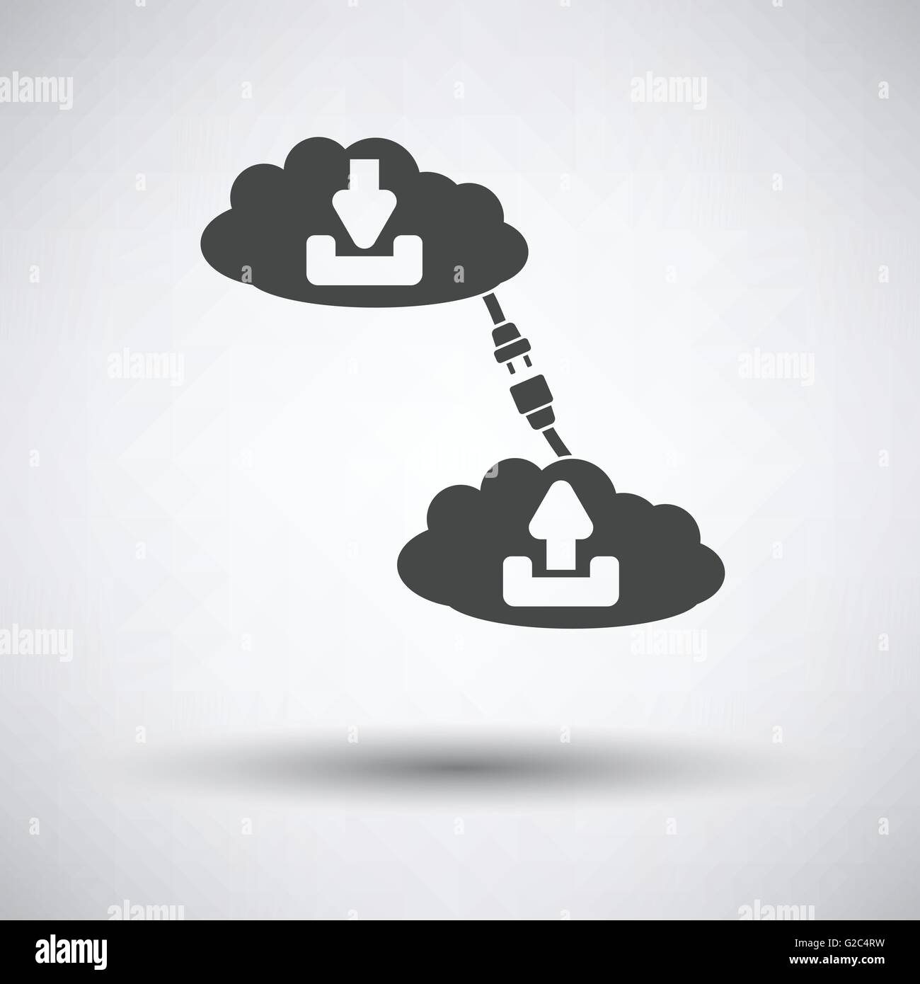 Cloud connection icon on gray background with round shadow. Vector ...