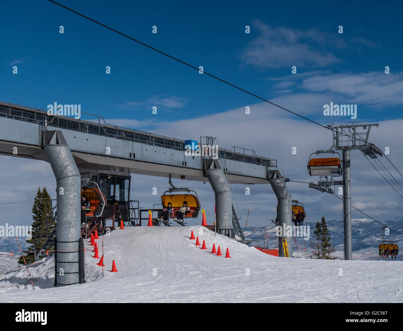 Top of Orange Bubble Express lift, Canyons section, Park City Mountain ...