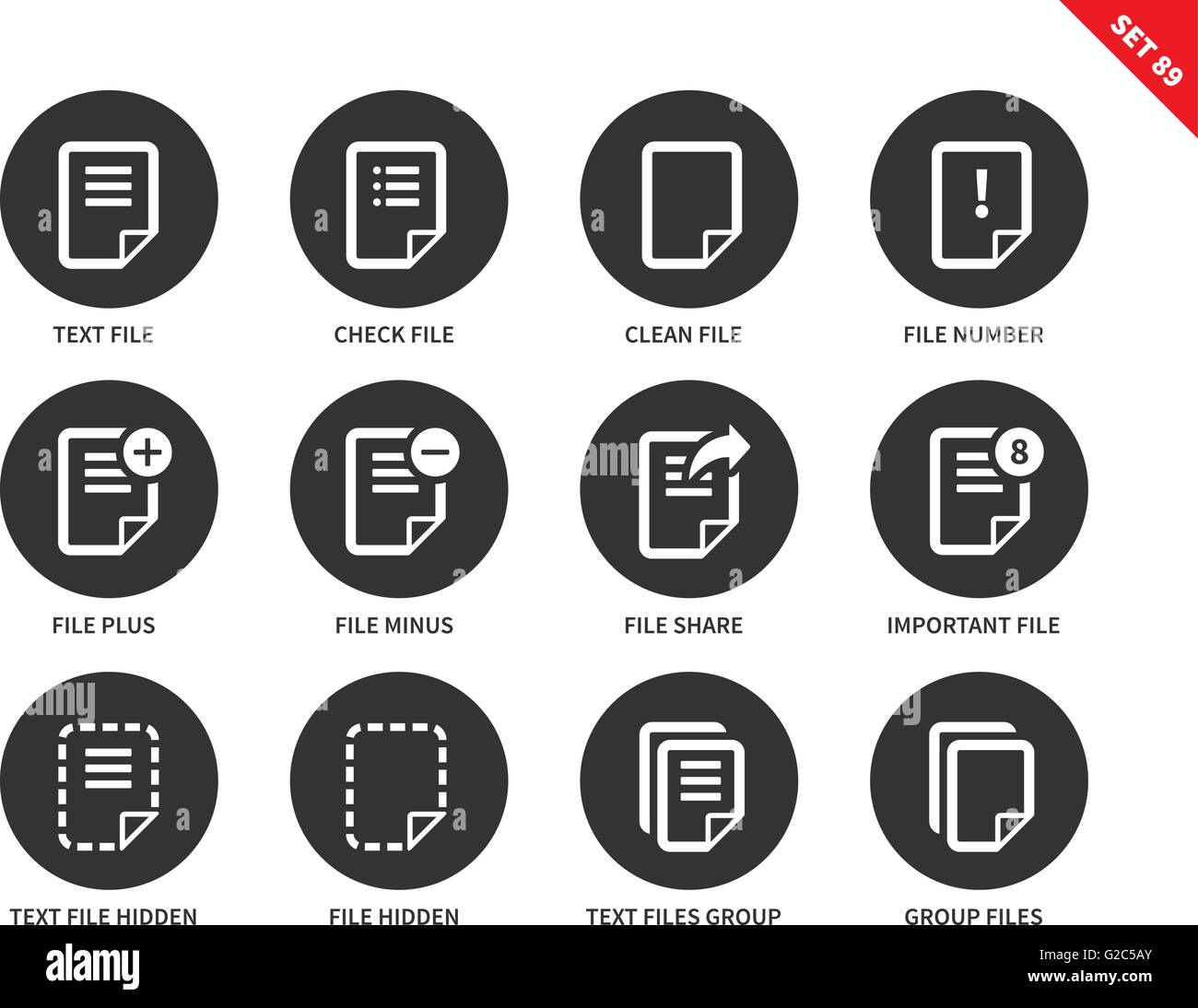 Text files icons on white background Stock Vector Image & Art - Alamy