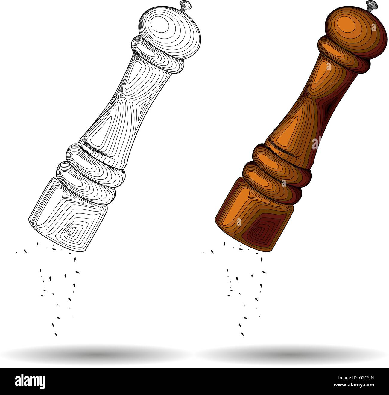 italian wooden pepper grinder, salt grinder, spice grinder, peppermill