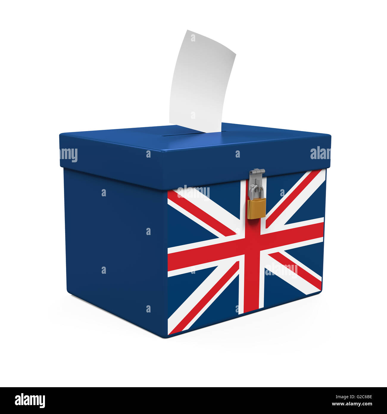 Ballot Box with United Kingdom Flag Stock Photo